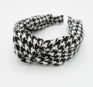 knotted headband houndstooth hairband large pattern headband women hair accessory