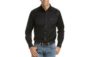 Ariat Men's Black Solid Twill Fitted Shirt