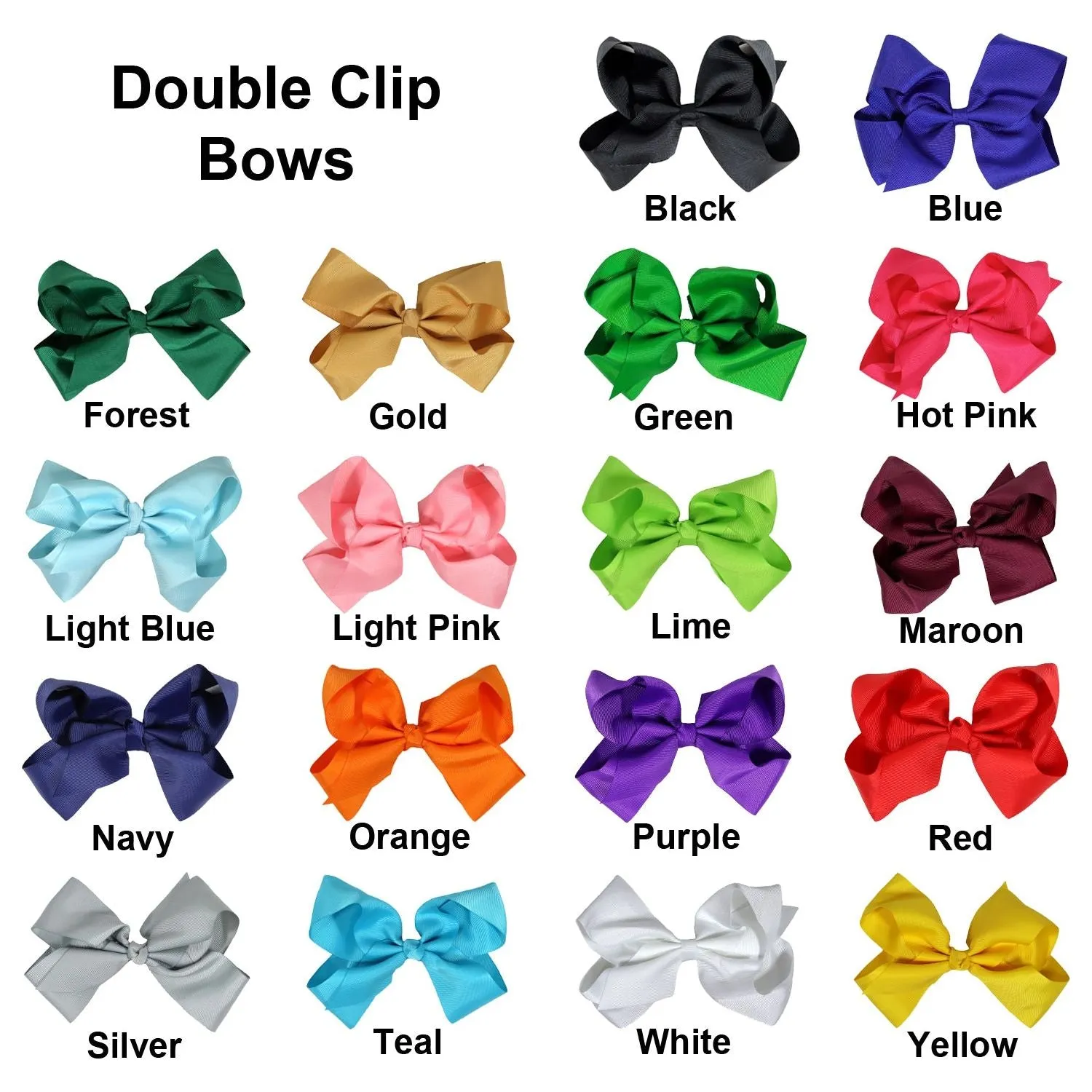 Assorted Classic Hair Bows - 10 Pack