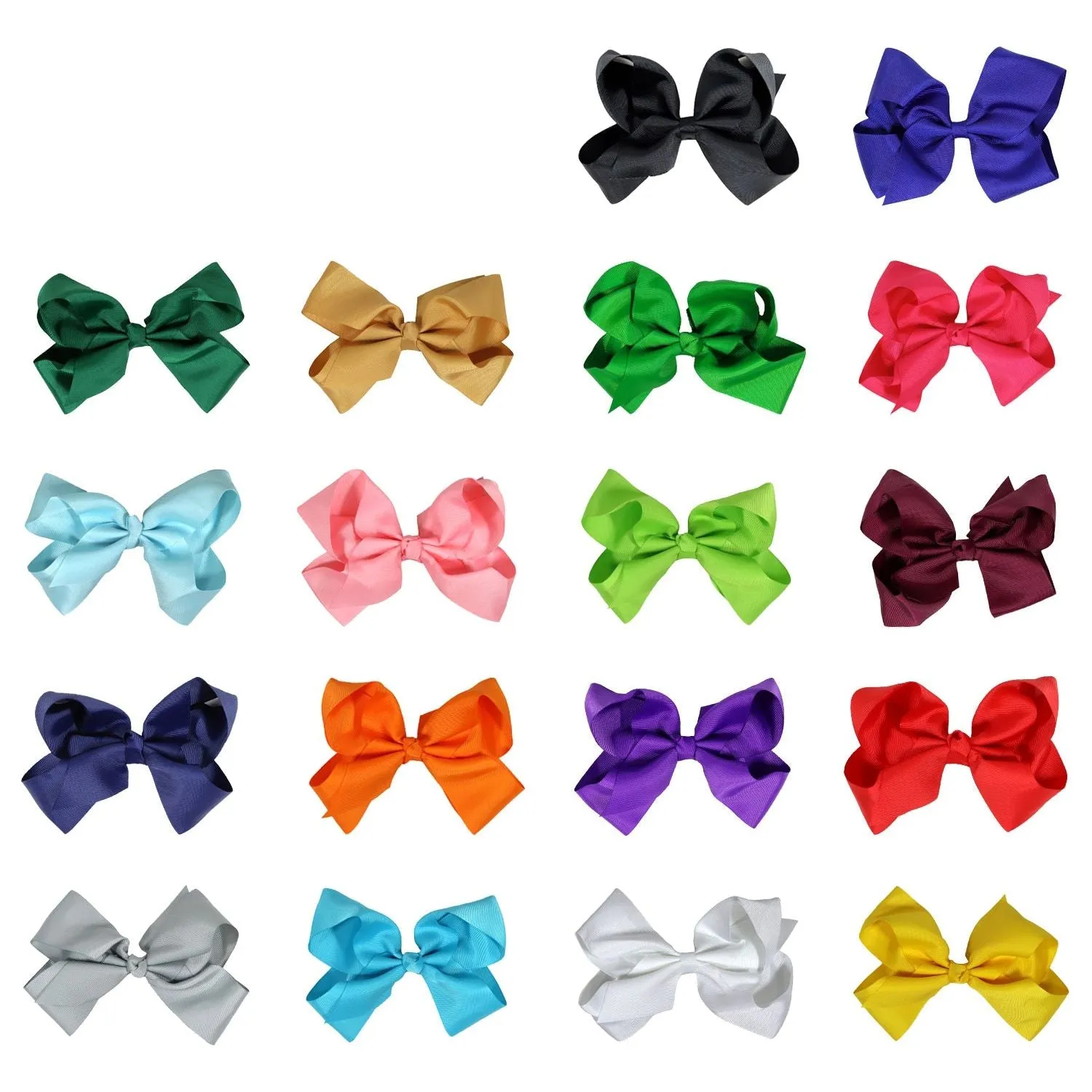 Assorted Classic Hair Bows - 10 Pack