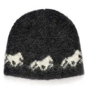 Kidka wool hat - Icelandic horse - Black