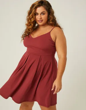 Plus Size A-Line Pleated Dress